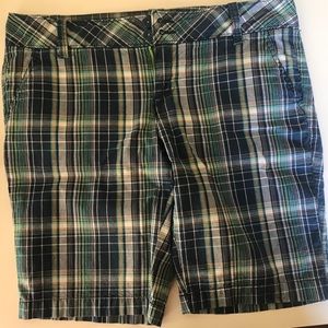 Aeropostale Blue & Green Plaid Shorts
